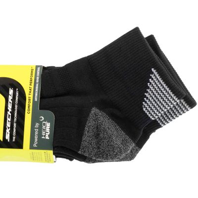 2. Skechers 3er-Pack Herren 1/2 Terry Qtr Crew Socken S114662-HBLK Schwarz 41-46