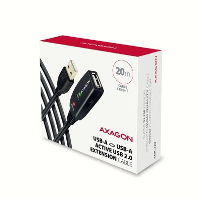 9. Axagon ADR-220 USB 2.0 AM -> AF Aktives Verlängerungs-/Repeaterkabel 20 m Schwarz