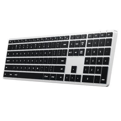 4. Satechi Slim X3 - Bluetooth-Zifferntastatur für bis zu vier USB-C-Geräte (US/International) (silber)