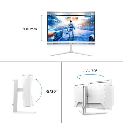 32. Philips Monitor 80,0 cm (31,5") 32M2C5501 16:9 2x HDMI + DP gebogen