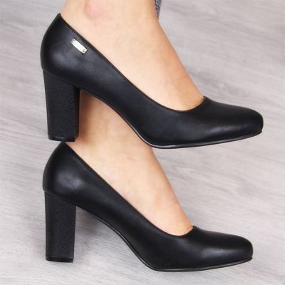 4. Sergio Leone W SK193A schwarze Pumps mit Blockabsatz 