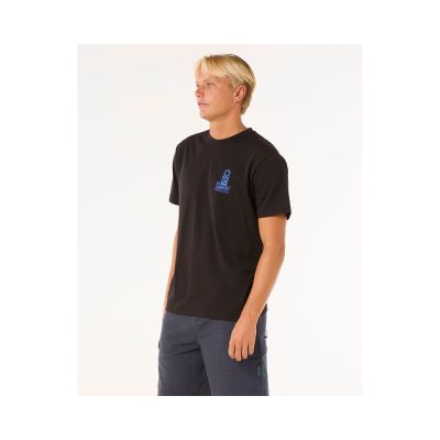 5. RIP CURL Vaporcool Search Stack Tee Schwarz