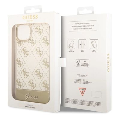 8. Guess GUHCP14MHG4MHG iPhone 14 Plus 6,7 "Gold / Gold Hardcase 4G Pattern Script