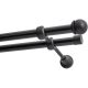 Doppelte Gardinenstange Ø 19 mm, schwarz, 480 cm, Knopf MAX KOWALSKI