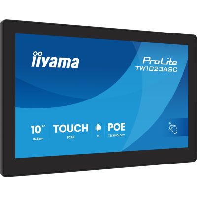 iiyama TW1023ASC-B3P Signage-Display Kiosk 25,6 cm (10,1") WLAN 385 cd/m² WXGA Schwarz Touchscreen Integrierter Prozessor Android 24/7