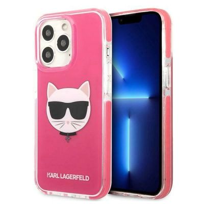 Karl Lagerfeld Choupette Head Hülle für iPhone 13 Pro / iPhone 13 - Fuchsia