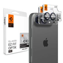 Spigen Optik Pro Glas.tR EZ Fit 2er-Pack Displayschutzfolie aus gehärtetem Glas für iPhone Duo – Marineblau