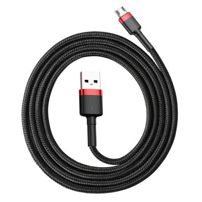 3. Baseus Cafule-Kabel CAMKLF-B91 USB-A / Micro-USB 2,4 A 1 m - Schwarz und Rot