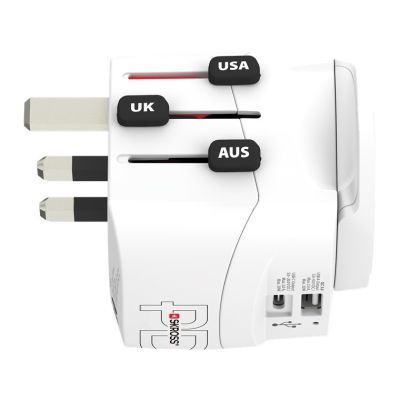 3. SKROSS Pro Light USB AC30PD Weltadapter, Weiß