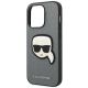 6. Karl Lagerfeld Saffiano Karl's Head Patch Case für iPhone 14 Pro - Silber