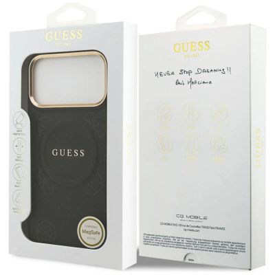 8. Guess Peony Hot Stamp MagSafe Case für iPhone 17 Pro Max - Schwarz