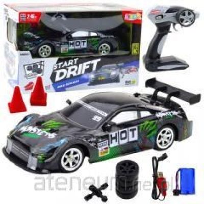 RC Drift Car Schwarz Grün 30km/h 1:16