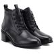 4. Schwarze, hochhackige Schnürstiefeletten aus Leder für Damen, Vinceza EN27-133107