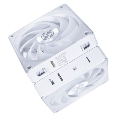 14. Lian Li UNI FAN CL Kabelloser Ventilator, 3er-Pack – 120 mm, Weiß