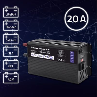 3. Monolith Smart-Ladegerät für LiFePO4-, AGM-, GEL- und SLA-Batterien, 20 A, 24 V