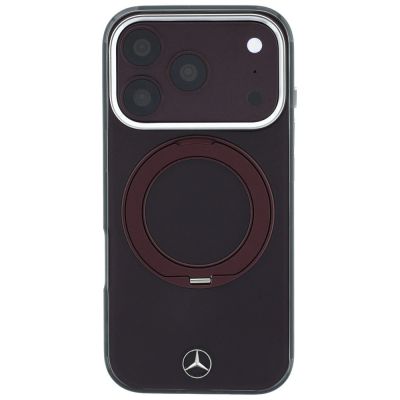 3. Mercedes Ring Stand Iconic Logo MagSafe Hülle für iPhone 18 Pro / 17 Pro - bordeauxrot