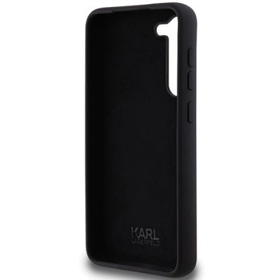 7. Karl Lagerfeld Silikon Choupette Metal Pin Hülle für Samsung Galaxy S24+ – Schwarz