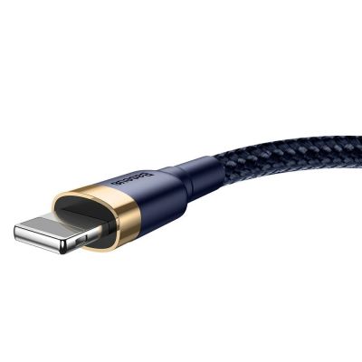 4. Baseus Cafule USB-A / Lightning 1,5A QC 3.0 Kabel 2 m - Blau-Gold