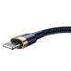 4. Baseus Cafule USB-A / Lightning 1,5A QC 3.0 Kabel 2 m - Blau-Gold