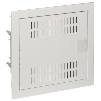MSF RP Multimedia-Schalttafel aus Kunststoff PT 14M mit IP30-Abdeckplatte, 329 x 358 x 94 mm, Metalltür, weiß
