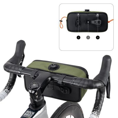 6. Rockbros TL001 ROAD TO SKY 1,9L Lenkertasche, wasserdicht – Grün