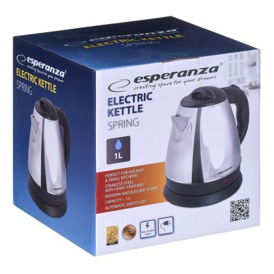 13. ESPERANZA Wasserkocher Spring 1,0 l Silber EKK116S