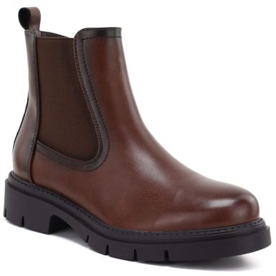 Braune Damen-Ankle-Boots aus Leder, Sergio Leone BT-01-S