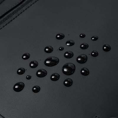 Rivacase Eden Rucksack, Roll-Up-Rucksack, Schwarz, Polyester, Gewachstes Leder (zum Hochziehen)