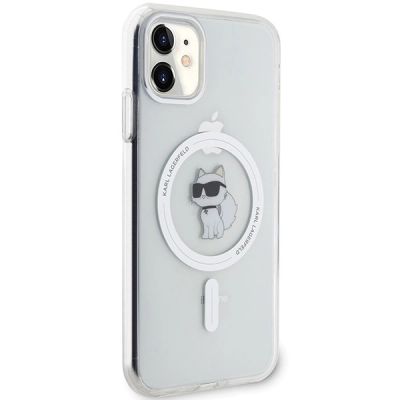 4. Karl Lagerfeld IML Choupette MagSafe Hülle für iPhone 11 / Xr – transparent