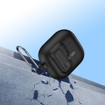 7. Tech-Protect Slim Hook-Hülle für AirPods 4 – Schwarz