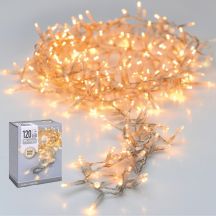 Lichterkette für den Weihnachtsbaum, 120 LEDs, warmweiß, transparentes Kabel