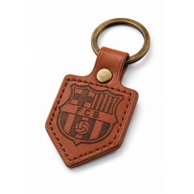 5. FC Barcelona Schlüsselanhänger, original lizenziertes Lederwimpel BLL7061