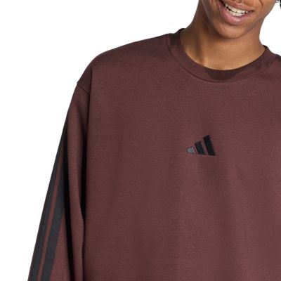 5. Herren adidas Essentials 3-Streifen Fleece-Sweatshirt Braun JX0742
