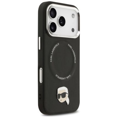 4. Karl Lagerfeld Karl Pin MagSafe Hülle für iPhone 17 Pro – Schwarz