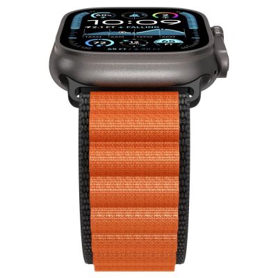 7. Spigen WBF1 Armband für Apple Watch 44 / 45 / 46 / 49 mm - Schwarz und Orange
