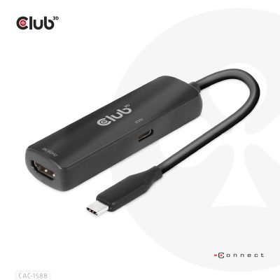 4. CLUB3D CAC-1588 Kabeladapter 0,17 m USB Typ-C HDMI Schwarz