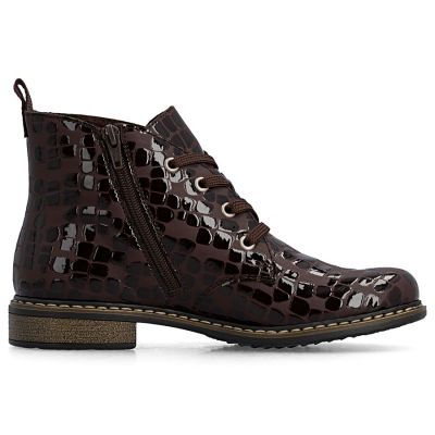 2. Damen-Ankle-Boots aus Lackleder, braun, Rieker 71205-25