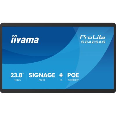 3. iiyama ProLite S2425AS-B1P Flachbildschirm Digital Signage 60,5 cm (23,8") LCD Wi-Fi 500 cd/m² Full HD Schwarz Eingebauter Prozessor Android 24/7