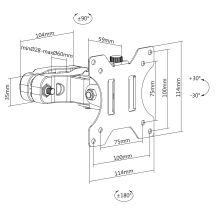 MACLEAN Monitorhalterung für Rohr/Pfosten 28-60 mm MC-983
