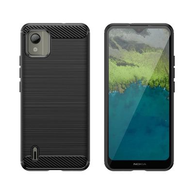 2. Carbon Case Silikonhülle für Nokia C110 - schwarz