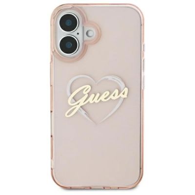 3. Guess IML Herzhülle für iPhone 16 - Rosa