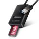 Axagon ADM2-AM SSD-Gehäuse mit USB-A 10 Gbit/s – M.2 NVMe & SATA SSD-Adapter, 10 cm langes USB-A-Kabel, Schwarz
