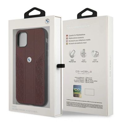 8. BMW Curve Perforate Lederhülle für iPhone 11 / Xr – Rot