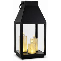LED-Laterne 35 cm, 3 Kerzen, Saska Geschenk & Dekoration