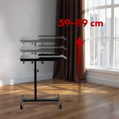 7. MACLEAN Mobiler Schreibtisch-/Laptopständer, Schwarz, Höhenverstellbar 59–89 cm, max. 30 kg MC-121 B