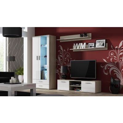 3. TV-Schrank SOHO 140 Sonoma Eiche/Hochglanzweiß