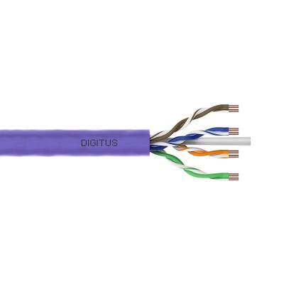7. DIGITUS Installationskabel Kat. 6, U/UTP, DCA, AWG 23/1, LSOH, 305 m, lila, Karton