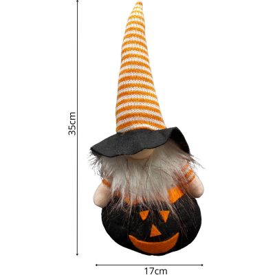 11. Dekorative Kürbisfigur 35 cm LED Halloween Schwarz