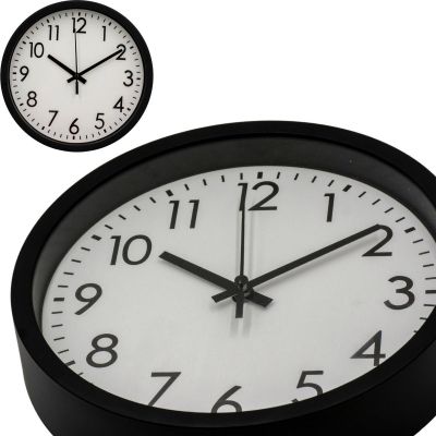 6. PP Wanduhr 20 cm Schwarz