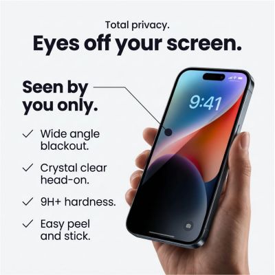 6. Tech-Protect Glass SPY+ 2er-Pack Sichtschutzglas aus gehärtetem Glas für iPhone 18 Pro Max